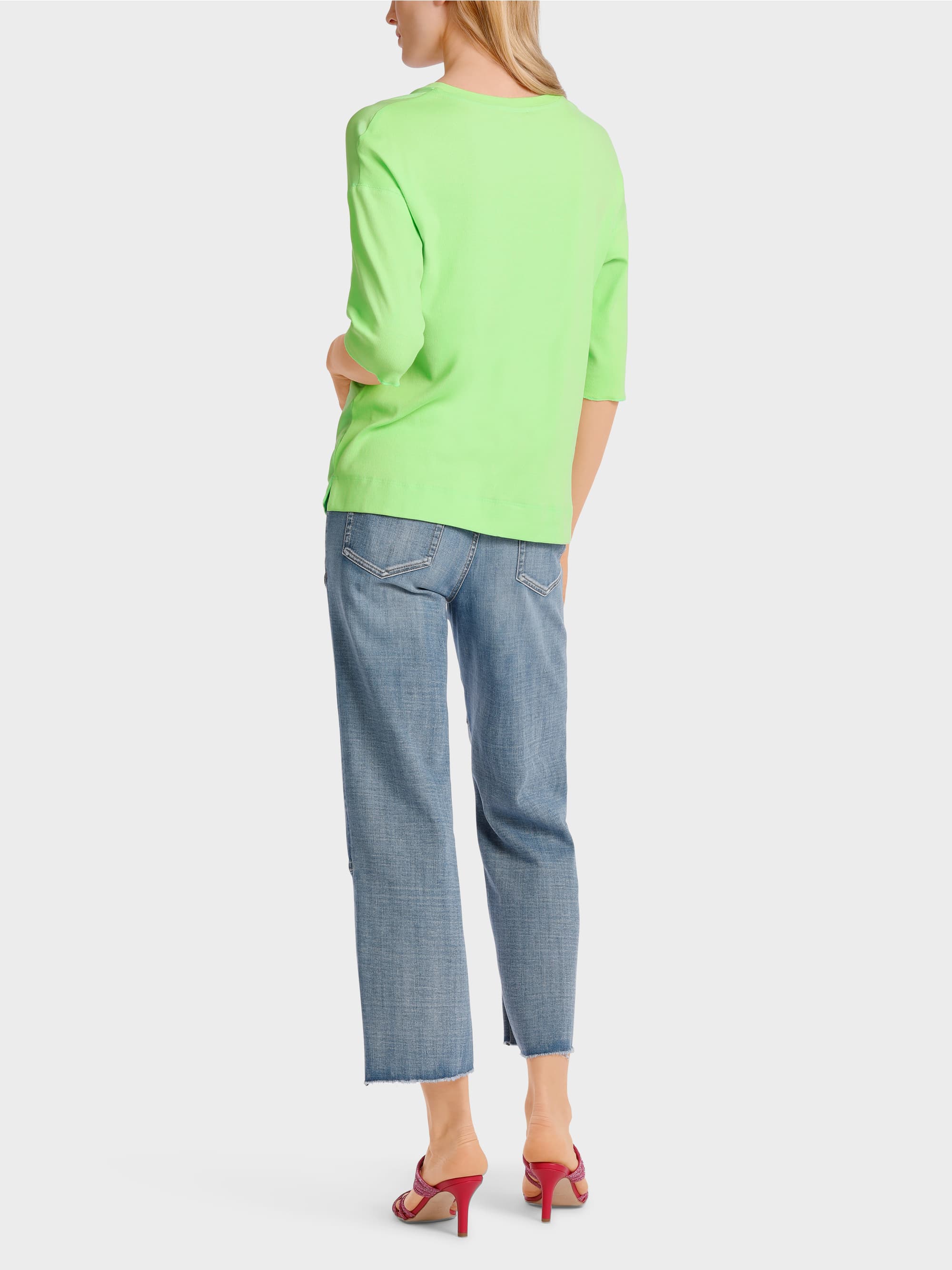 apple green casual blouse