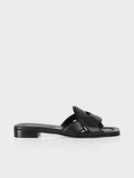 Load image into Gallery viewer, black eye-catching leather mules
