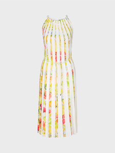 lemon pleated dress