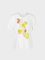 Load image into Gallery viewer, white lemon T-shirt with 3D appliqué

