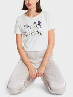 Load image into Gallery viewer, white embroidered T-shirt &quot;no risk no magic&quot;
