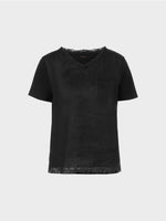 Load image into Gallery viewer, black T-Shirt with mix materials
