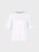 Load image into Gallery viewer, white T-shirt with eyelet embroidery
