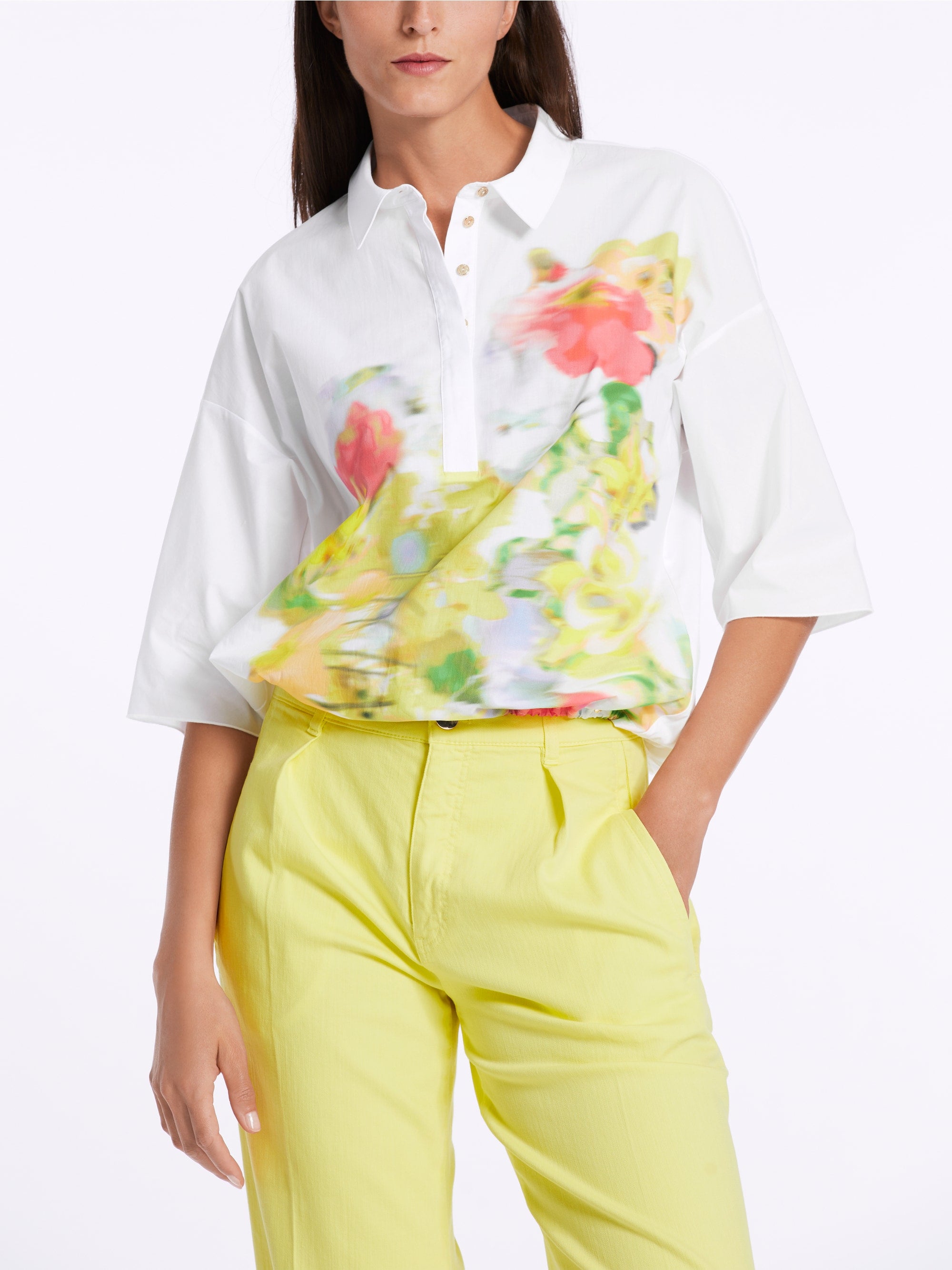 blouse with placed print