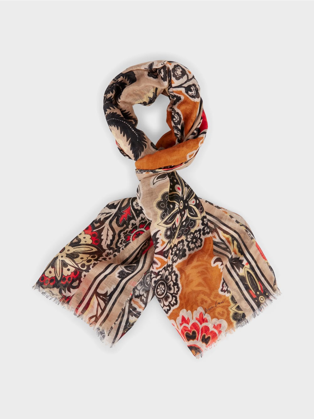 scarf with floral print motif