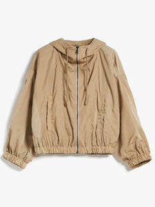 clay hooded taffeta jacket