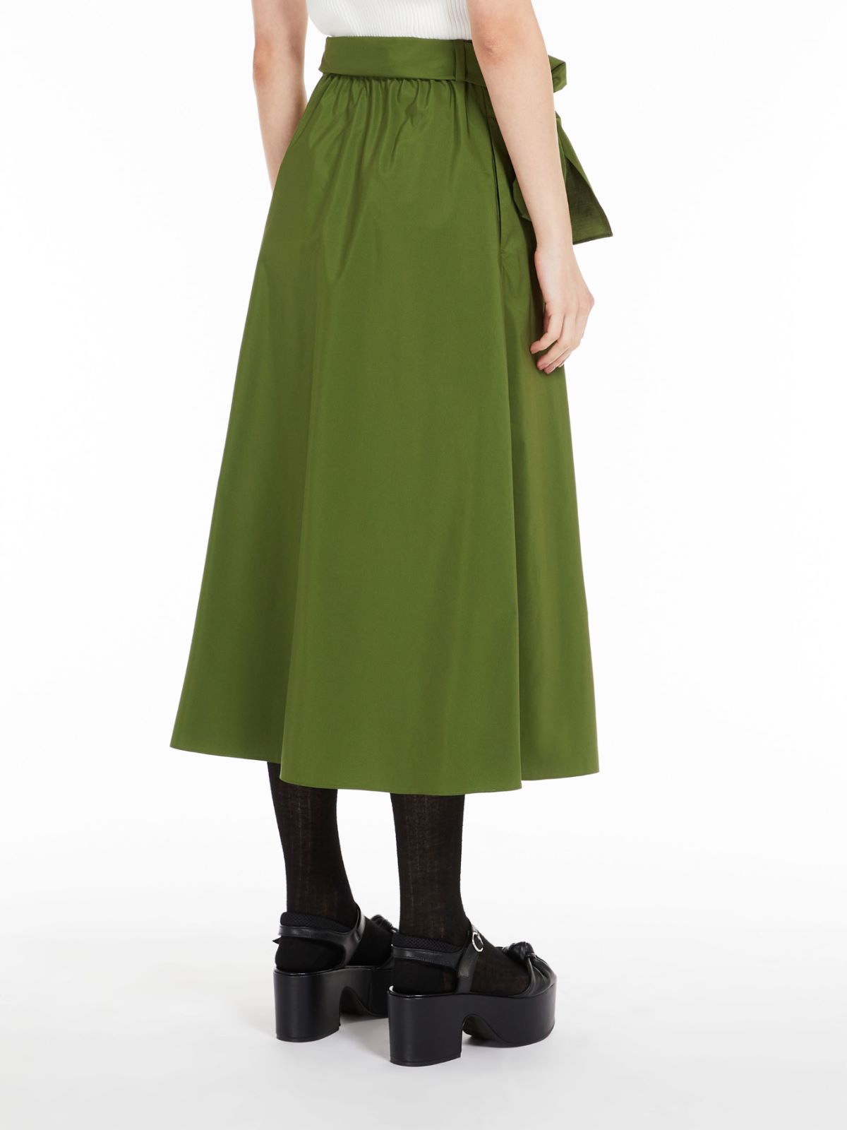 green long full skirt