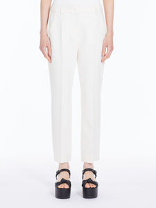 ivory straight-cut trousers