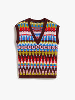 Load image into Gallery viewer, sleeveless jacquard knitted vest
