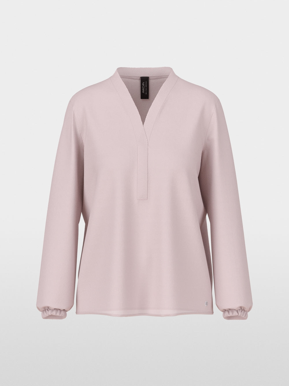 light desert taupe V-neck blouse