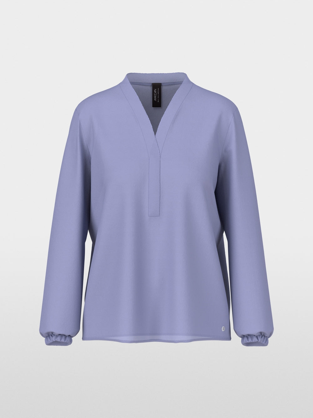 bluish violet V-neck blouse