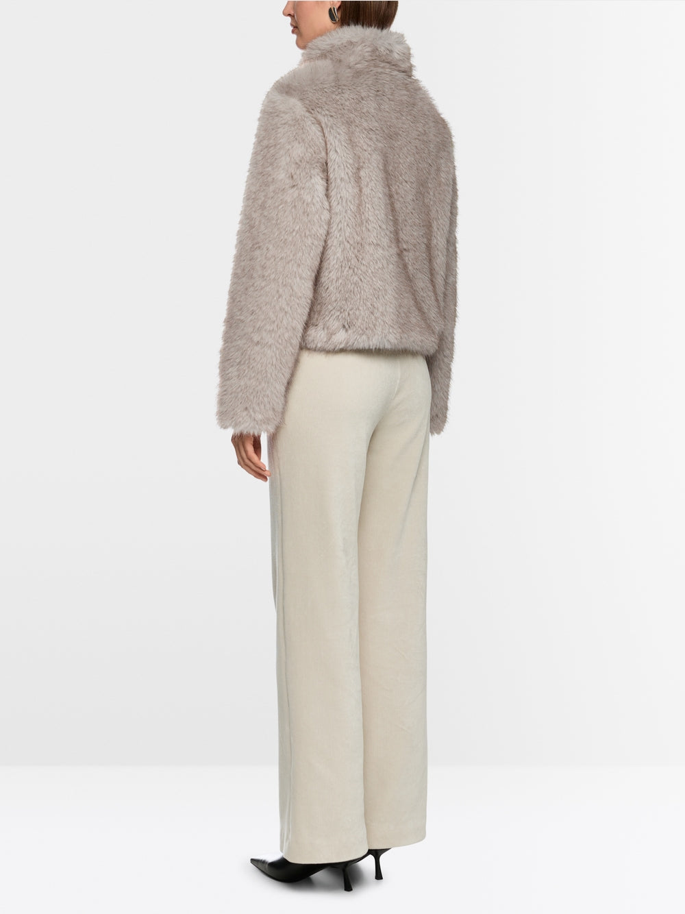 smoke cosy faux fur jacket