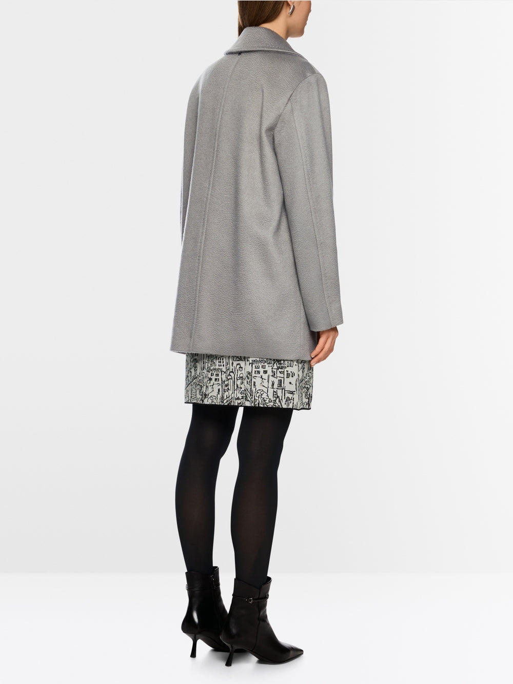 soft charcoal double-breasted wool coat