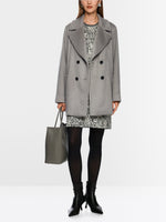 Carregar imagem no visualizador da galeria, soft charcoal double-breasted wool coat
