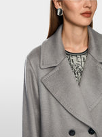 Carregar imagem no visualizador da galeria, soft charcoal double-breasted wool coat
