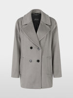 Carregar imagem no visualizador da galeria, soft charcoal double-breasted wool coat

