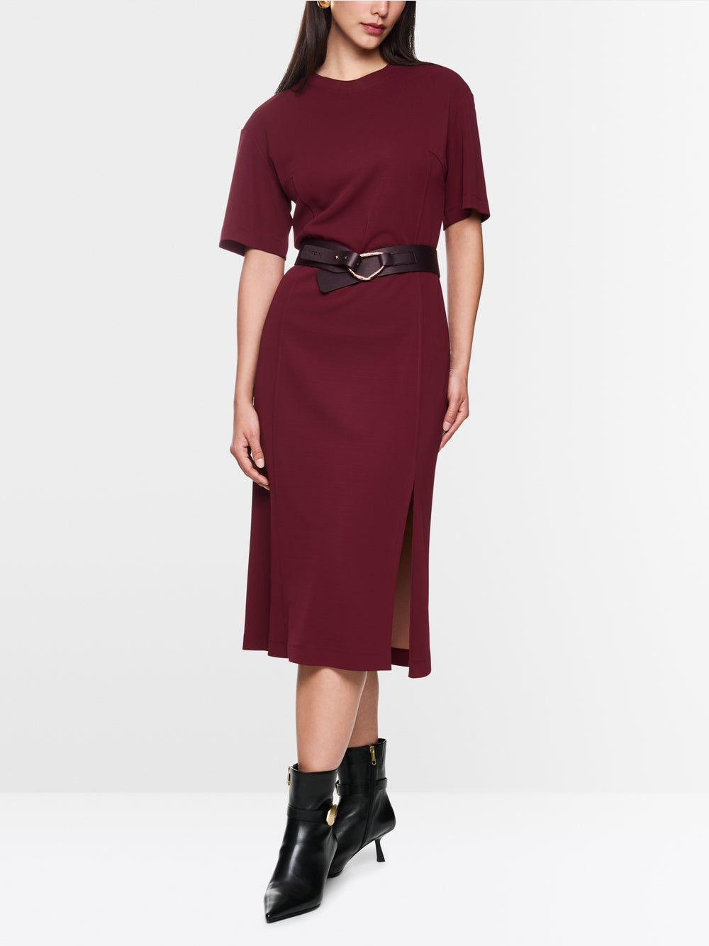 red wine sporty midi dress