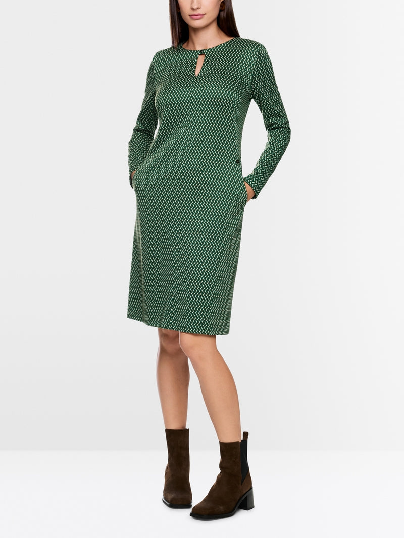 dark jade green printed dress