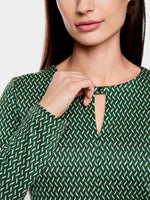 Carregar imagem no visualizador da galeria, dark jade green printed dress
