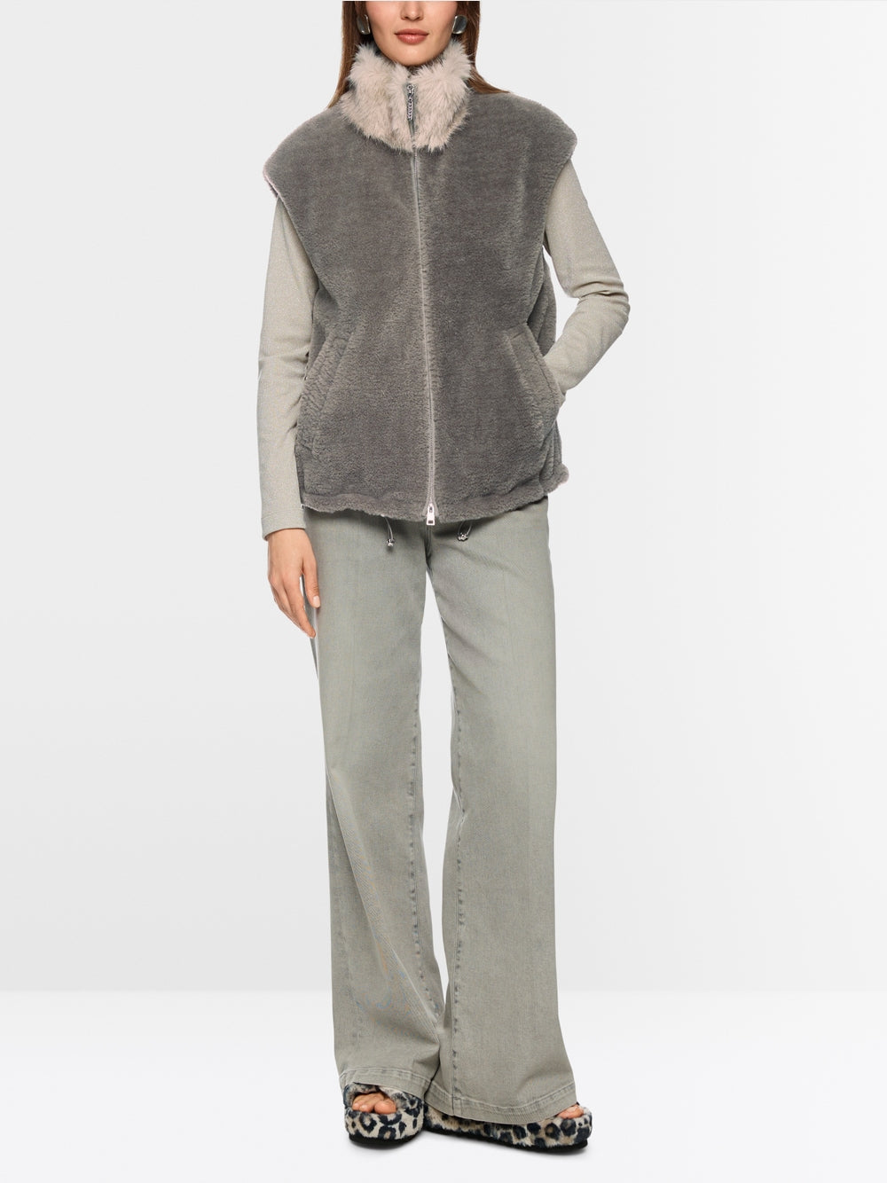 soft charcoal cosy waistcoat