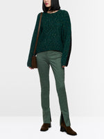 Carregar imagem no visualizador da galeria, dark jade green chunky knit jumper
