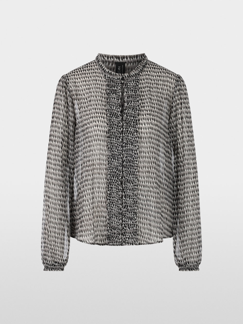 soft charcoal blouse with ruffles