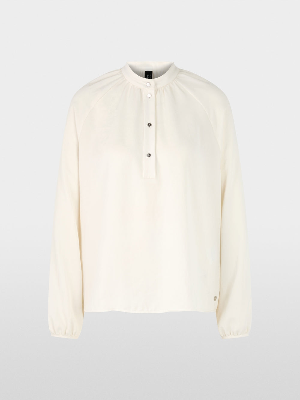 off-white stand-up collar blouse