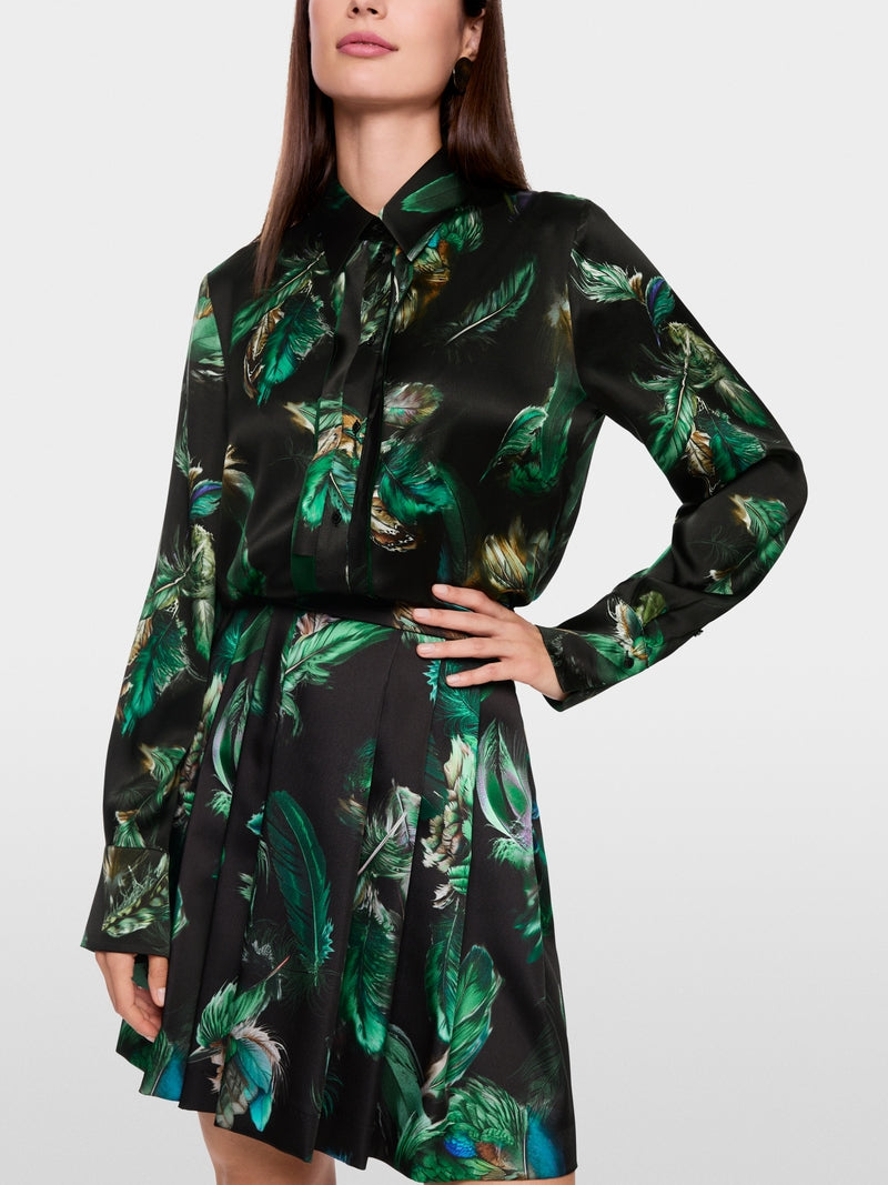 dark jade green silk blouse