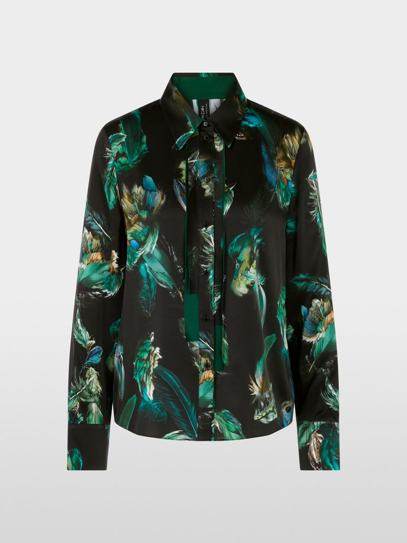 dark jade green silk blouse