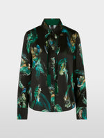 Carregar imagem no visualizador da galeria, dark jade green silk blouse
