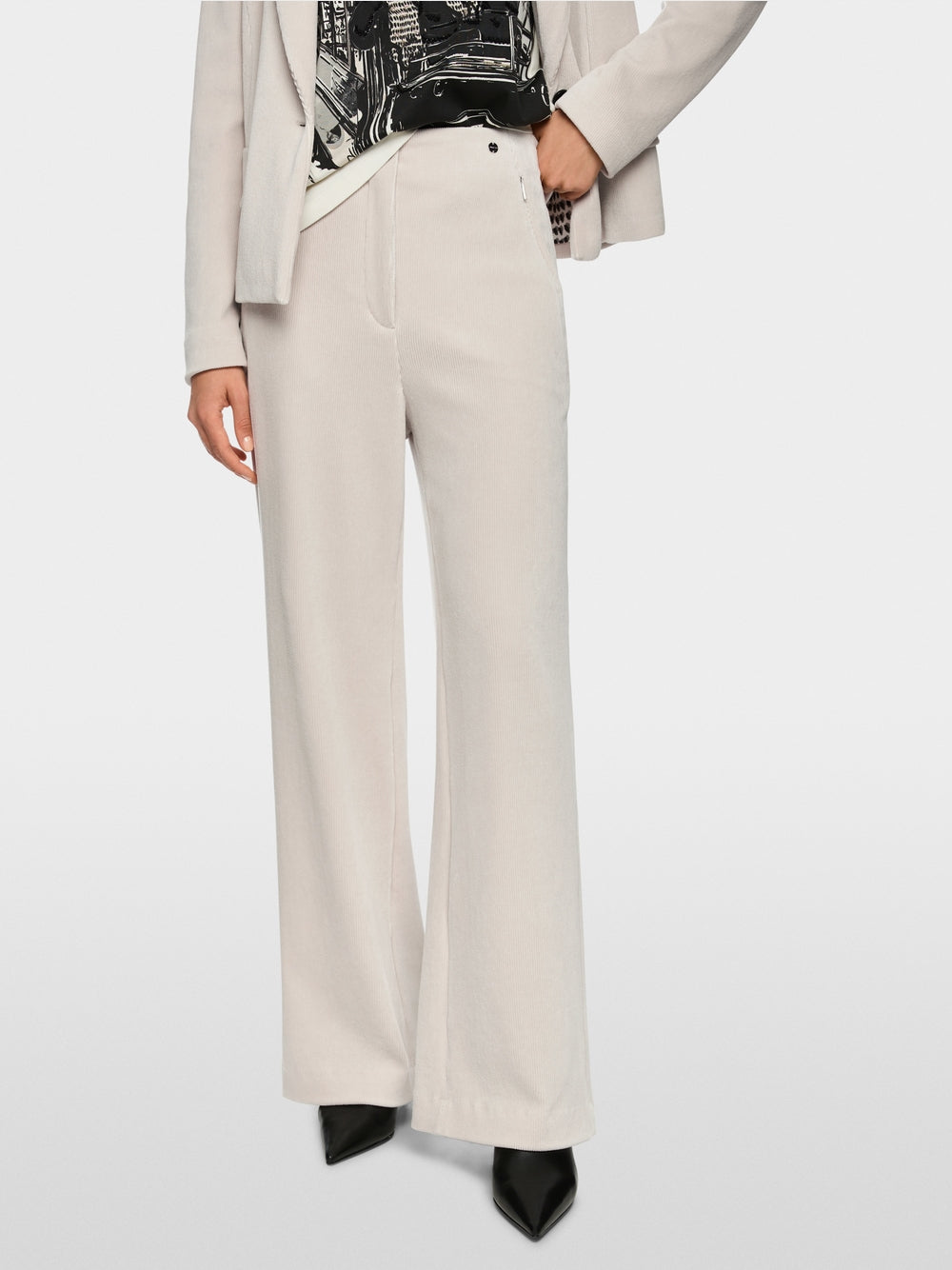 smoke wide corduroy trousers