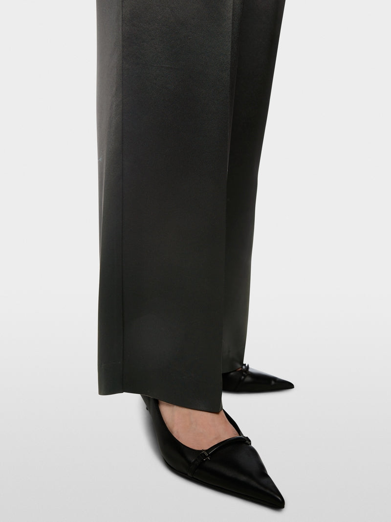 black WASCO satin trousers