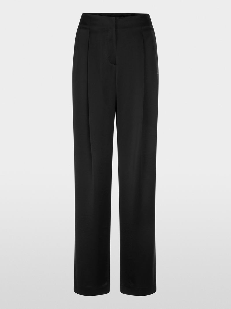 black WASCO satin trousers