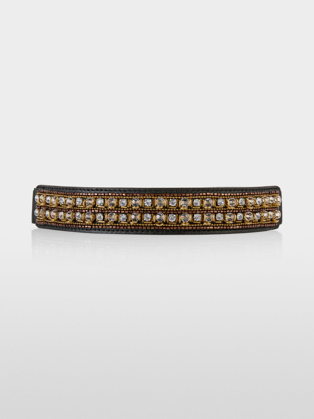 leather belt with pearl details