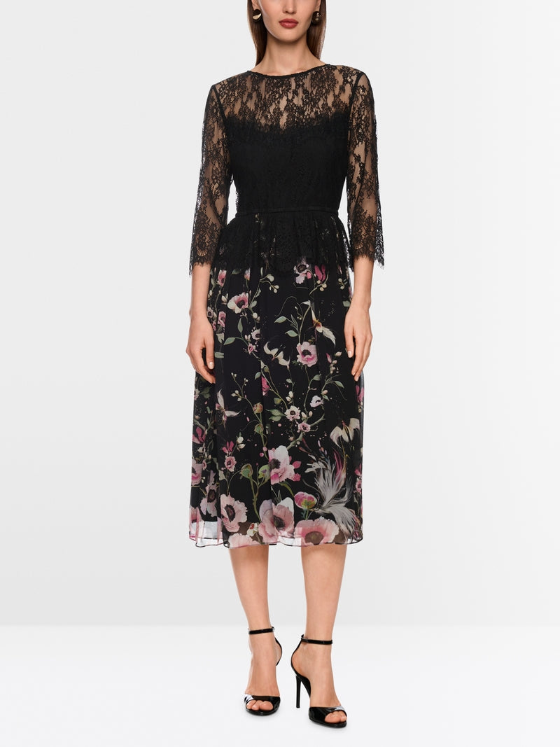 dress with lace and floral pattern