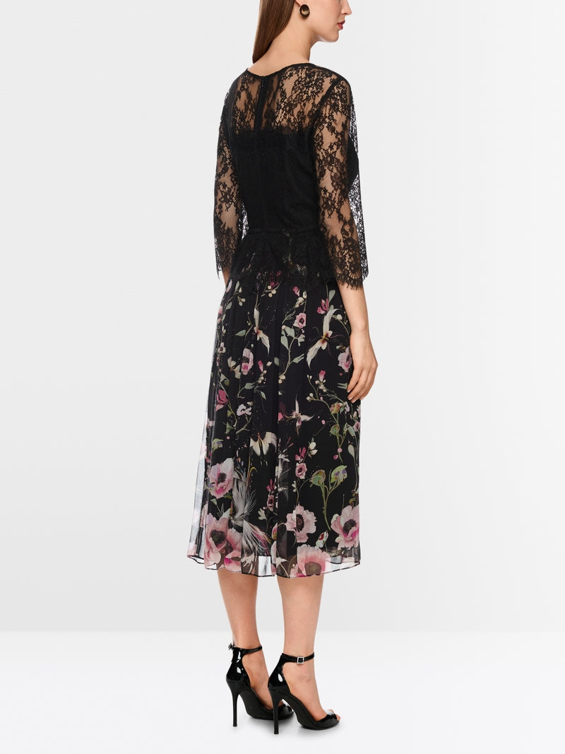 dress with lace and floral pattern