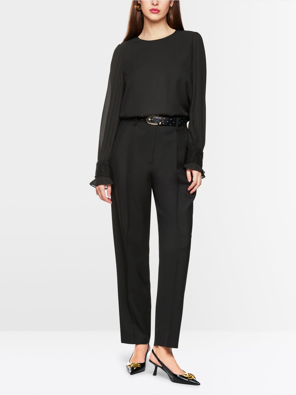 black FAQUS pleated trousers