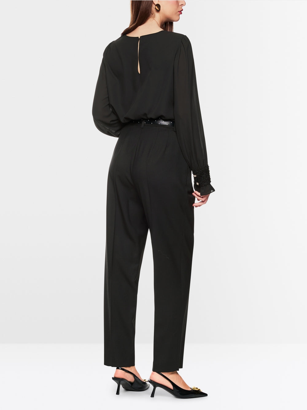 black FAQUS pleated trousers