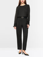Carregar imagem no visualizador da galeria, black FAQUS pleated trousers
