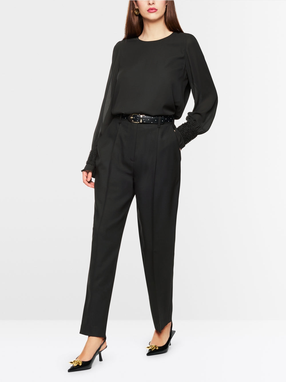 black FAQUS pleated trousers