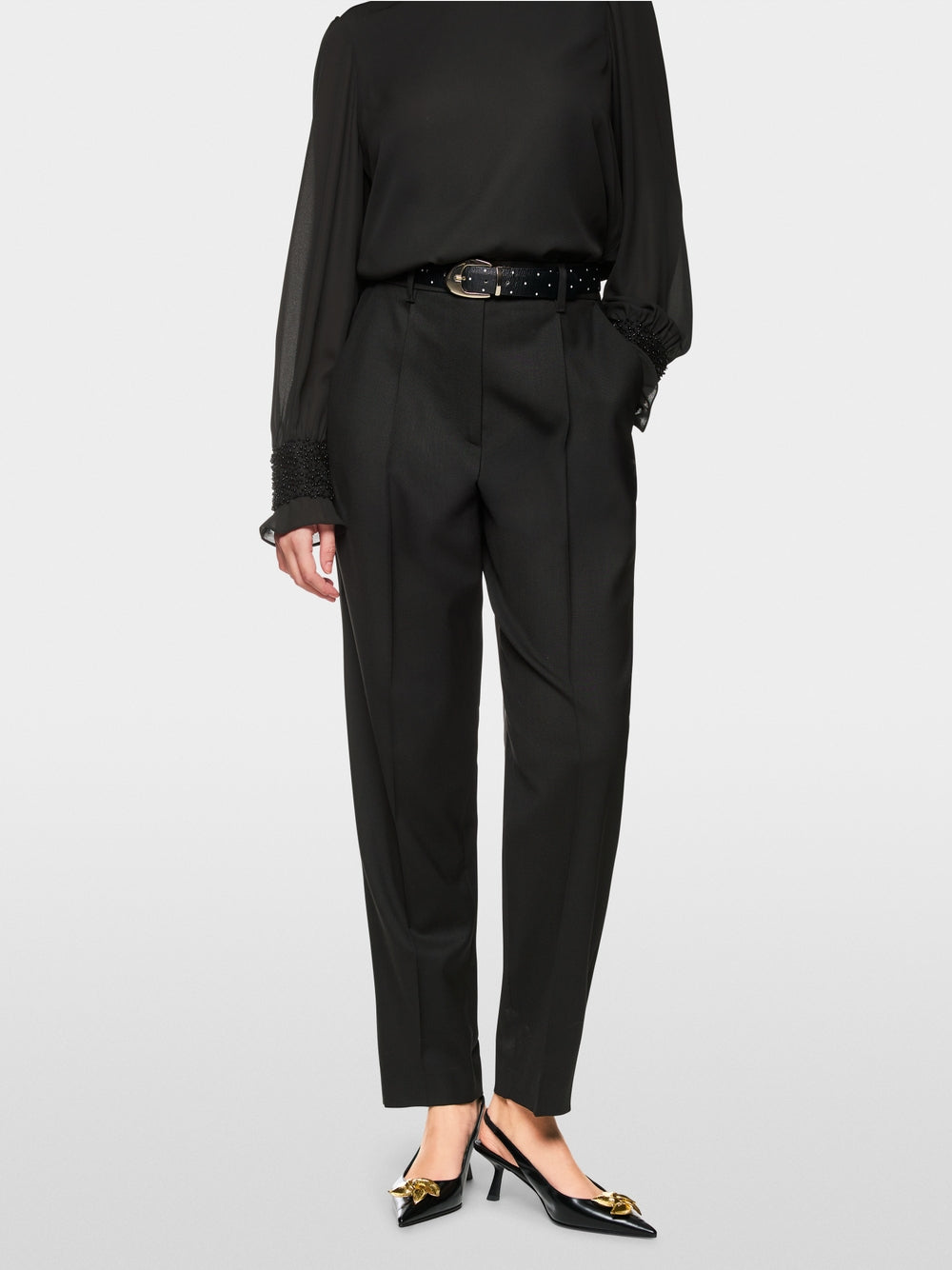 black FAQUS pleated trousers