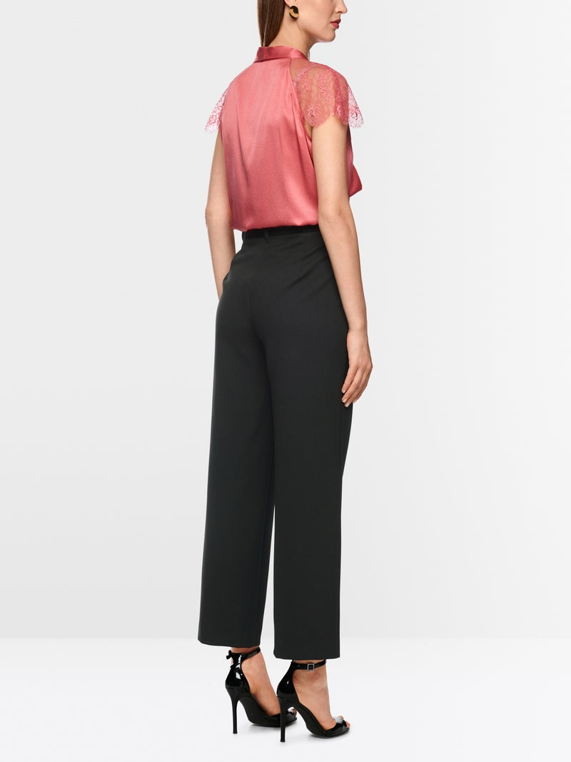 black FÉS high-waist fabric trousers