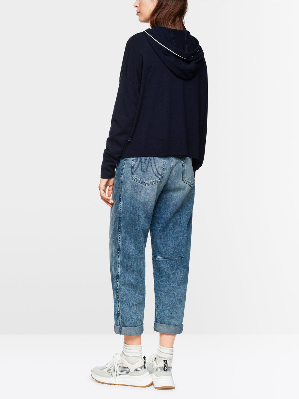 navy knitted cardigan