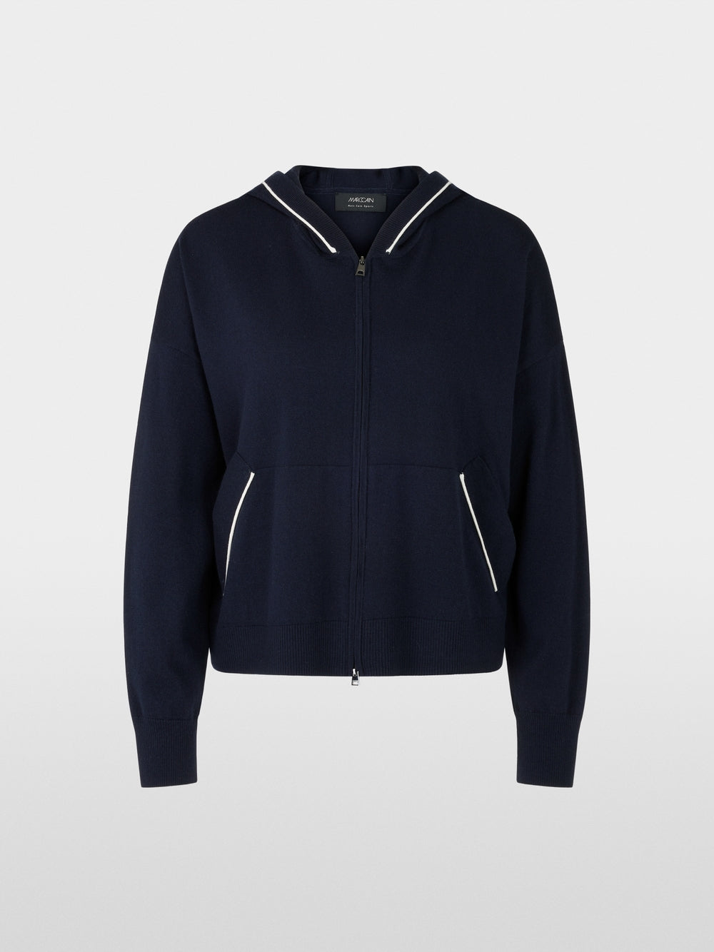 navy knitted cardigan