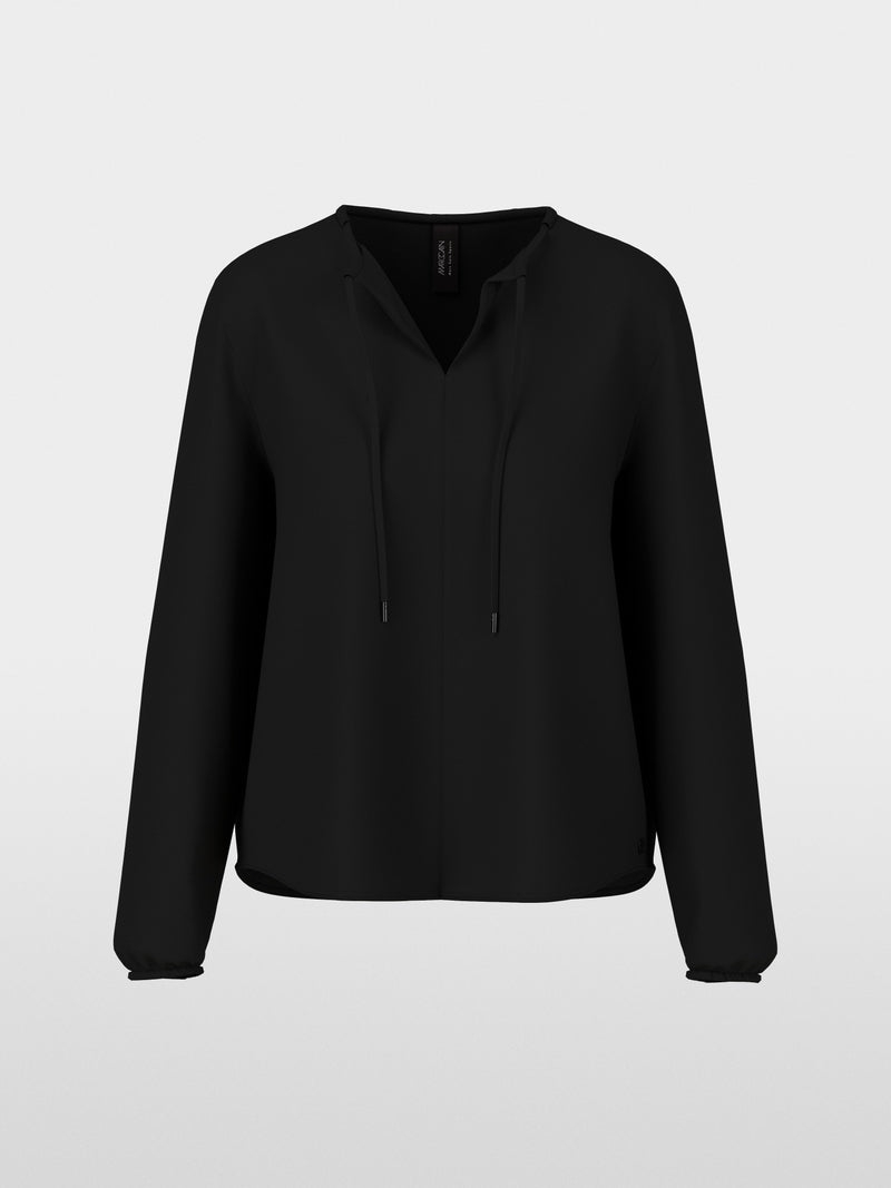 black flowing slip-on blouse