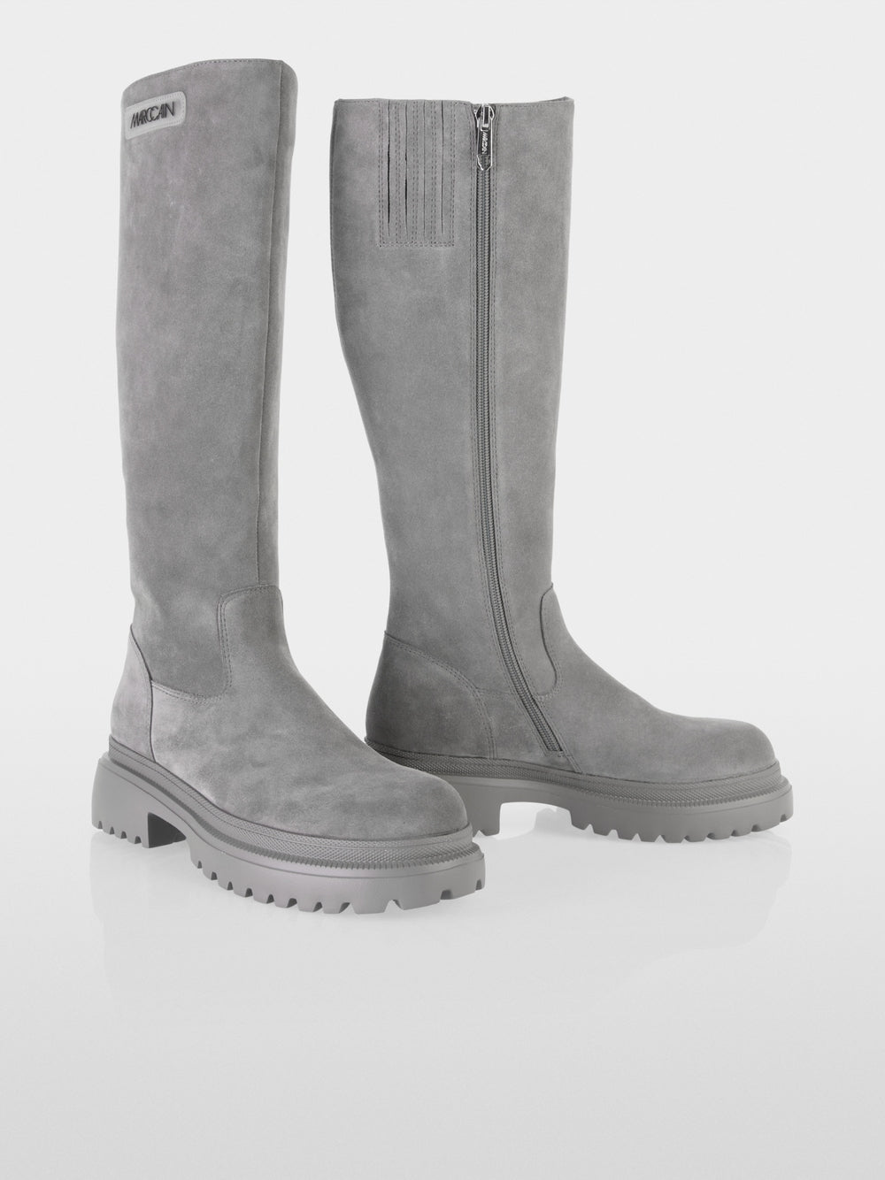 soft grey high suede boots