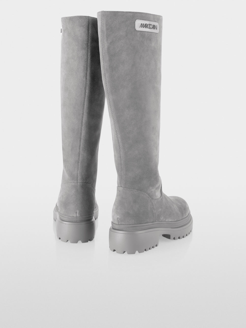 soft grey high suede boots