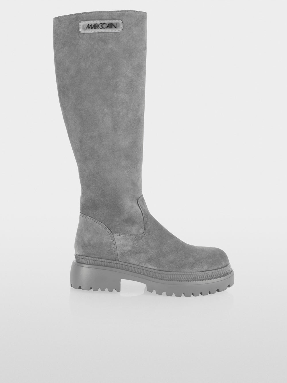 soft grey high suede boots