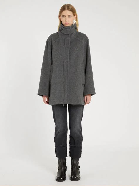 dark grey flared heavy jacket