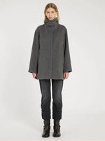 Carregar imagem no visualizador da galeria, dark grey flared heavy jacket
